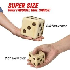 GoSports Giant Wooden Playing Dice Set With Rollzee And Farkle Scoreboard - Includes 6 Dice, Dry-Erase Scoreboard And Canvas Tote Bag - Choose 2.5 Inch Or 3.5 Inch Dice) -Folkmanis Toys Shop 51TFjZwkg9L