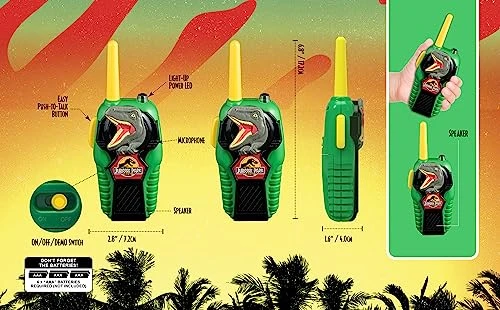 Ekids Jurassic Park Toy Walkie Talkies For Kids, Indoor And Outdoor Toys For Kids And Fans Of Jurassic Park Toys 8 Ekids Jurassic Park Toy Walkie Talkies For Kids, Indoor And Outdoor Toys For Kids And Fans Of Jurassic Park Toys - Image 6