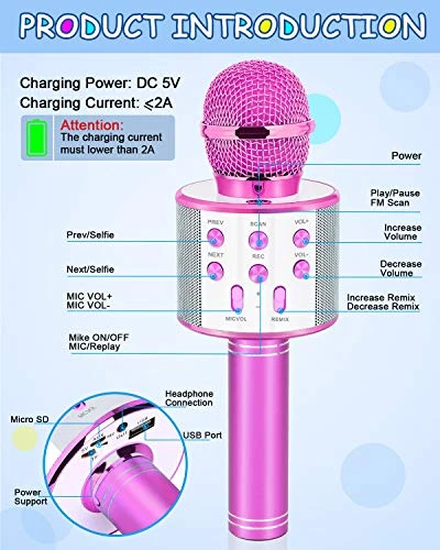 Dodosky Gifts For Girls Age 4-12, Karaoke Microphone Gifts For 4 5 6 7 8 9 10 11 12 Year Old Girls Toys For 4-12 Year Old Girls Birthday Gifts For 3-10 Year Old Girl - Purple 5 Dodosky Gifts For Girls Age 4-12, Karaoke Microphone Gifts For 4 5 6 7 8 9 10 11 12 Year Old Girls Toys For 4-12 Year Old Girls Birthday Gifts For 3-10 Year Old Girl - Purple - Image 3