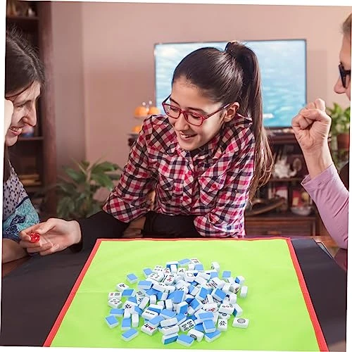 Totority 1 Set Mini Portable Mahjong Travel Set Camping Tablecloth Mini Chess Board American Mahjong Set Party Mahjong Toy With Table Cloth Mahjong Set For Travel Melamine Green Travel Game 6 Totority 1 Set Mini Portable Mahjong Travel Set Camping Tablecloth Mini Chess Board American Mahjong Set Party Mahjong Toy With Table Cloth Mahjong Set For Travel Melamine Green Travel Game - Image 4