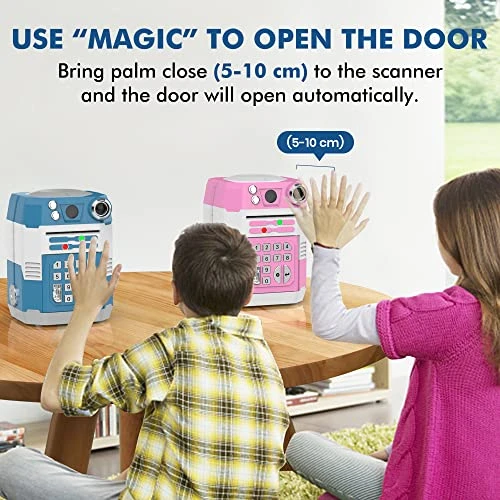 SHOMOTE Piggy Bank, Toys Gifts For Boys Girls Age 4 Up, Kids Money Safe Savings Coin Bank ATM, Blue 5 SHOMOTE Piggy Bank, Toys Gifts For Boys Girls Age 4 Up, Kids Money Safe Savings Coin Bank ATM, Blue - Image 3