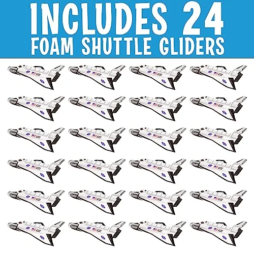 Playbees Space Shuttle Gliders - 24 Pack - Space Themed Party Favors & Birthday Supplies - Mini Ship Toys, Outer Space Decorations, Crafts, Games, Astronaut Shuttle Science Kits & Crafts For Kids 4 Playbees Space Shuttle Gliders - 24 Pack - Space Themed Party Favors & Birthday Supplies - Mini Ship Toys, Outer Space Decorations, Crafts, Games, Astronaut Shuttle Science Kits & Crafts For Kids - Image 2