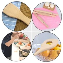 SAFIGLE 1 Set 8pcs Children's Kitchen Toys Kids Mini Toys Wooden Toys Toddlers Toys Kitchen Pretend Games Wood Cooking Utensils House Play Kitchenware Children Children Toys Sports -Folkmanis Toys Shop 51TdSyHoDSL