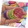 Treasure Coin Halloween Toys 100pcs Coin Plastic Colorful Clown For Props Treasure Game Party Gold Coins Halloween Props Game Coins -Folkmanis Toys Shop 51Te81KJkfL