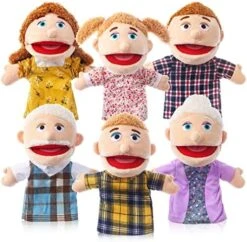 1 Pcs Family Hand Puppets 13 Inch Grandparents, Mom & Dad, Brother & Sister Plush Hand Puppet Toys Role-Play Toy Puppets For Kids Storytelling Imaginative Pretend Play Teaching Preschool(Sister) -Folkmanis Toys Shop 51TkTbfAPCL. AC