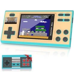 EASEGMER Handheld Games For Kids, Built-in 198 Retro FC Video Games, 3 Inch Portable Video Games Player Best Kids Electronic Gift Toys For Boys Ages 4-12 (Blue)
