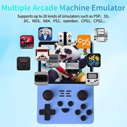 SERYUB RGB20S Handheld Game Console 3.5 Inch HD Screen, Retro Consoles Classic Emulator Gaming Pre-Installed System Plug-in Headphones Preinstalled Hand Held Video Games System 64GB(Blue) -Folkmanis Toys Shop 51U27HxARiL