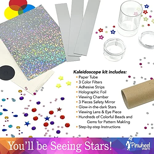 Pinwheel Crafts Kaleidoscope Kit For Kids - DIY Colorful Kaleidoscope Toy Educational Science Kit With Glowing Stars, Kids Crafts And STEM Building Toys, Arts And Crafts Science Experiments 5 Pinwheel Crafts Kaleidoscope Kit For Kids - DIY Colorful Kaleidoscope Toy Educational Science Kit With Glowing Stars, Kids Crafts And STEM Building Toys, Arts And Crafts Science Experiments - Image 3