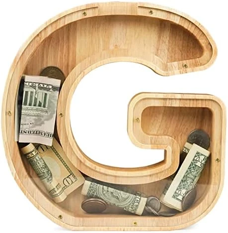WOOD CITY Letter Piggy Bank For Adults Boys Girls Kids, Wooden 9 Inch Large Personalized Bills And Coins Bank Money Box, Customized Name DIY Creative Gift For Real-Money, Alphabet Decorations (B) 13 WOOD CITY Letter Piggy Bank For Adults Boys Girls Kids, Wooden 9 Inch Large Personalized Bills And Coins Bank Money Box, Customized Name DIY Creative Gift For Real-Money, Alphabet Decorations (B) - Image 11