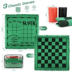 Giant Checkers 3 In 1 Tic Tac Toe Game Board For Adults And Kids With 24 Checker Pieces Reversible Rug - Indoor And Outdoor Games For Family And Party - Gift Ideas For Teen Boys, Kids & Adults 14 Giant Checkers 3 In 1 Tic Tac Toe Game Board For Adults And Kids With 24 Checker Pieces Reversible Rug - Indoor And Outdoor Games For Family And Party - Gift Ideas For Teen Boys, Kids & Adults -Folkmanis Toys Shop 51UFdF3PNFL