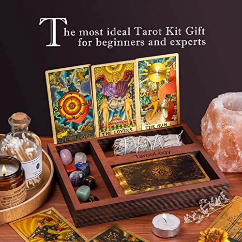 TarooLogy Original Tarot Cards With Guide Book For Beginners With Tarot Card Holder, Waterproof PTE Classic 78 Tarot Deck With 8 Black Glod 5 TarooLogy Original Tarot Cards With Guide Book For Beginners With Tarot Card Holder, Waterproof PTE Classic 78 Tarot Deck With 8 Black Glod - Image 3