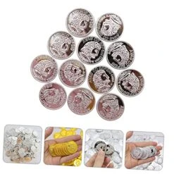 GANAZONO 200pcs Christmas Coins Pirate Toys Plastic Coins Commemorative Coin Feng Shui Coins Coin Toy Game Props Plastic Private Playset Pirate Coins Apparel Photo Plastic Coin Pirate Toy 9 GANAZONO 200pcs Christmas Coins Pirate Toys Plastic Coins Commemorative Coin Feng Shui Coins Coin Toy Game Props Plastic Private Playset Pirate Coins Apparel Photo Plastic Coin Pirate Toy -Folkmanis Toys Shop 51UV1erJEFL