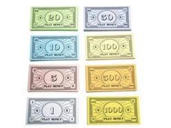 Opoly Play Money – 520Pcs Fake Money For Board Games – 65 Of Each Bill In 8 Denominations – $1, 5, 10, 20, 50, 100, 500, & $1000