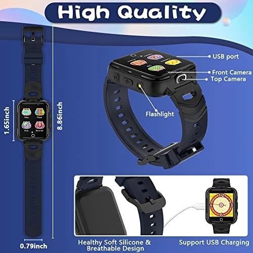 Smart Watch For Kids, Boys Girls Watches With 24 Puzzle Games Call Dual Cameras Video Music Player Flashlight Alarm Calculator 1.54" IPS Touchscreen Electronic Learning Toys Watch For Ages 3-12 6 Smart Watch For Kids, Boys Girls Watches With 24 Puzzle Games Call Dual Cameras Video Music Player Flashlight Alarm Calculator 1.54" IPS Touchscreen Electronic Learning Toys Watch For Ages 3-12 - Image 4