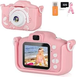 Tyseoome Kids Camera Toys For 3 4 5 6 7 8 9 10 11 12 Year Old Girls,Selfie Camera For Kids Christmas Birthday Festival Gift For Kids Upgrade Digital Camera With 32GB SD Card -Folkmanis Toys Shop 51UaXBcz6ML. AC