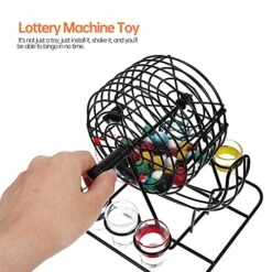 Toyvian Mini Toys Classic Toys Bingo Machine Cage Game Set With Bingo Balls Classic Metal Cage Wine Mug Rack Stand For Bar KTV Birthday Wedding Party Supplies Brain Toy Educational Toys -Folkmanis Toys Shop 51Ubf1qcJHL