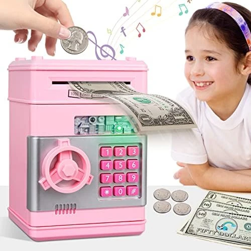 MAGIBX Piggy Bank Toys For 6 7 8 9 10 11 Year Old Girl Gifts, Money Saving Box For Teen Girls Toys Age 6-8-10-12, Christmas Birthday Gifts For 7 8 Year Old Girls Stuff ATM Machine For Kids 5-7, Pink 12 MAGIBX Piggy Bank Toys For 6 7 8 9 10 11 Year Old Girl Gifts, Money Saving Box For Teen Girls Toys Age 6-8-10-12, Christmas Birthday Gifts For 7 8 Year Old Girls Stuff ATM Machine For Kids 5-7, Pink - Image 10