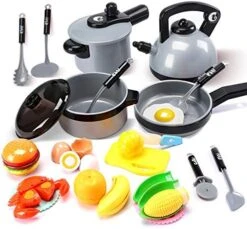 Cute Stone Kids Kitchen Pretend Play Toys,Play Cooking Set, Cookware Pots And Pans Playset, Peeling And Cutting Play Food Toys, Cooking Utensils Accessories, Learning Gift For Toddlers Baby Girls Boys -Folkmanis Toys Shop 51Ugnl08lvL. AC