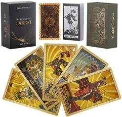 SIOKUY Tarot Cards Deck, Luxury Tarot Card Deck, Splendid Classic Tarot Deck, Durable Waterproof Gold Foil Tarot Decks For Beginners (Black Gold) -Folkmanis Toys Shop 51UhbGmaQL. AC