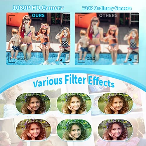 OZMI Kids Waterproof Selfie Camera For Boys, Christmas Birthday Gift For Boys 3 4 5 6 7 8 9 Years Old, Toddler Underwater Sports Camera HD Children Digital Camera 2 Inch Screen With 32GB Card, Blue 6 OZMI Kids Waterproof Selfie Camera For Boys, Christmas Birthday Gift For Boys 3 4 5 6 7 8 9 Years Old, Toddler Underwater Sports Camera HD Children Digital Camera 2 Inch Screen With 32GB Card, Blue - Image 4