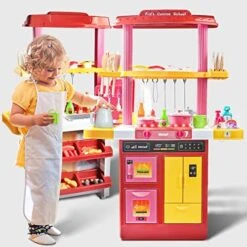 Play Kitchen Set For Kids - 46 PCS Jumbo Kitchen Playset Pretend Toys Food With Real Lights & Sounds And Spray For Kitchen Cooking Playset, Kids Kitchen Playset For Toddlers Girls Boys Great Gift -Folkmanis Toys Shop 51Ulsn4kGLL. AC