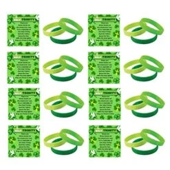 The Holy Trinity Shamrock St. Patrick’s Day Bracelets With Cards Meaning Of The Shamrock School Supplies Religious Christian Party Favors Church Gifts Bulk 24 Sets