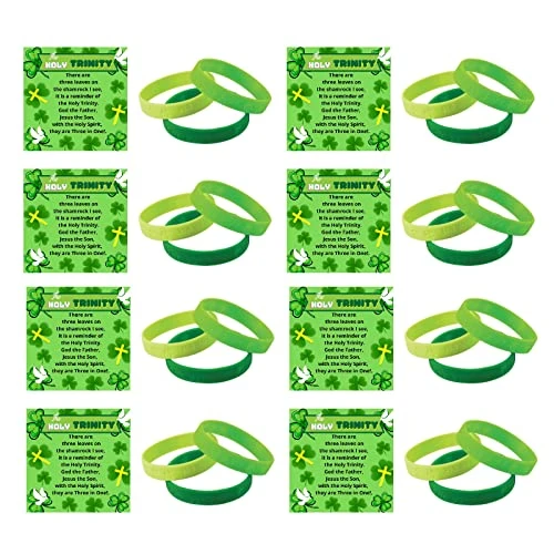 The Holy Trinity Shamrock St. Patrick’s Day Bracelets With Cards Meaning Of The Shamrock School Supplies Religious Christian Party Favors Church Gifts Bulk 24 Sets 3 The Holy Trinity Shamrock St. Patrick’s Day Bracelets With Cards Meaning Of The Shamrock School Supplies Religious Christian Party Favors Church Gifts Bulk 24 Sets