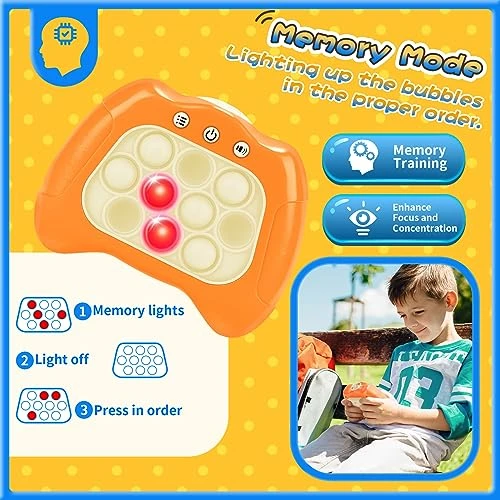 Quick Push Light-up Pop Game, Fidget Toys For Kids And Adults, Electronic Handheld Fast Push Bubble Game, Decompression Stress Relief Toys Gift For 3 4 5 6 7 8 9 Year Old Boys & Girls (Dark Blue) 5 Quick Push Light-up Pop Game, Fidget Toys For Kids And Adults, Electronic Handheld Fast Push Bubble Game, Decompression Stress Relief Toys Gift For 3 4 5 6 7 8 9 Year Old Boys & Girls (Dark Blue) - Image 3