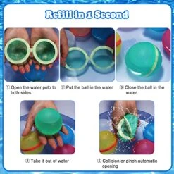 Reusable Water Balloons, 6 Packs Water Bomb Balloons Latex-Free Silicone Water Splash Ball With Mesh Bag, Self Sealing Quick Fill Summer Pool Toys Splash Balls For Boys And Girls -Folkmanis Toys Shop 51UwSjXFtCL