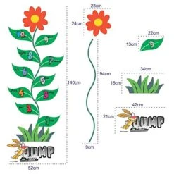 HK Studio Education Floor Decal For Classroom Decor - Number Flower Hopscotch Decal For Boosting Gross Motor Skills - Sensory Path - Indoor School Montessori Gym