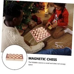 Alasum 1 Set Magnetic Chess Wooden Chess Board Adult Puzzles Classic Toys Magnetic Chess Boards Staunton Wood Chess Magnetic Travel Chess Wood Brown Folding Magnetic Chess Kids West Chess -Folkmanis Toys Shop 51UzITqwMVL