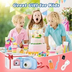 Zeacool Kids Camera,HD Digital Video Camera,Childrens Toys For 3 4 5 6 7 8 9 Year Old Boys/Girls,Selfie Camera For Kids,Christmas Birthday Gifts With 32GB SD Card(Blue) -Folkmanis Toys Shop 51V2WKZdu5L