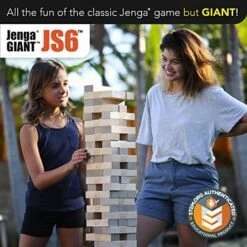 ECR4Kids Jumbo 4-to-Score, Giant Game, Red/Grey & Jenga Official Giant JS6 - Extra Large Size Stacks, Includes Heavy-Duty Carry Bag, Premium Hardwood Blocks, Precision-Crafted Known Brand Game -Folkmanis Toys Shop 51V4kzX224L