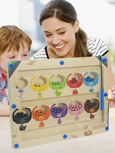 Hcqxnsl Magnetic Color And Number Maze,Toddler Wooden Magnet Board Puzzles Toy With Magnetic Pen Color Matching Sorting Game Educational Matching Games Fine Motor Skills Toys For Kids Boys Girls 7 Hcqxnsl Magnetic Color And Number Maze,Toddler Wooden Magnet Board Puzzles Toy With Magnetic Pen Color Matching Sorting Game Educational Matching Games Fine Motor Skills Toys For Kids Boys Girls - Image 5