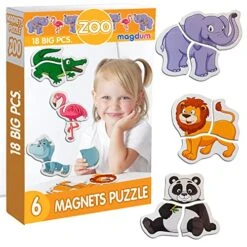 MAGDUM Zoo Magnetic Puzzles For Kids Ages 3-5 - Toddler Puzzle - Travel Toys For Kids Ages 3-5 - Magnetic Travel Games Baby Puzzle Kids Puzzle Toys - Puzzle For Preschooler Magnet Puzzles Games