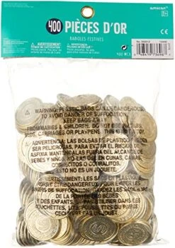 Amscan Plastic Coin Mega Party Favors, Pack Of 400, Gold