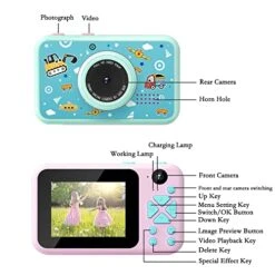 SLSFJLKJ Kids Camera Girls & Boys Toy Gift, MP3 Player Digital Video Camera Children Dual Cameras Selfie Photography Electronic Game Camera For Kids Age 3 4 5 6 7 9 10 Girls Gifts Birthday Christmas -Folkmanis Toys Shop 51VGu2WmWCL
