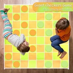 SevenQ Games For Family Fun 2-in-1 Giant Checkers Board Game & Tic Tac Toe Game With 24 Big Foam Discs-Washable Mat And Mesh Storage Bag-Ideal For Yard And Family Gatherings 11 SevenQ Games For Family Fun 2-in-1 Giant Checkers Board Game & Tic Tac Toe Game With 24 Big Foam Discs-Washable Mat And Mesh Storage Bag-Ideal For Yard And Family Gatherings -Folkmanis Toys Shop 51VLBnjobqL