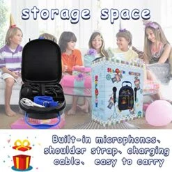 Kids Karaoke Machine For Boys Girls With 2 Microphones Portable Toddler Singing Machine Bluetooth Children Karaoke Toy Speaker Gift For Birthday Festival 9 Kids Karaoke Machine For Boys Girls With 2 Microphones Portable Toddler Singing Machine Bluetooth Children Karaoke Toy Speaker Gift For Birthday Festival -Folkmanis Toys Shop 51VPaMrYNsL