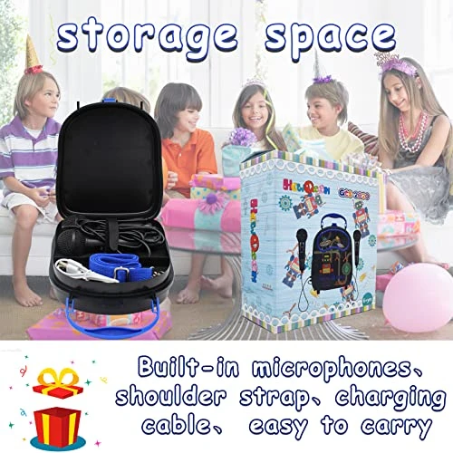 Kids Karaoke Machine For Boys Girls With 2 Microphones Portable Toddler Singing Machine Bluetooth Children Karaoke Toy Speaker Gift For Birthday Festival 4 Kids Karaoke Machine For Boys Girls With 2 Microphones Portable Toddler Singing Machine Bluetooth Children Karaoke Toy Speaker Gift For Birthday Festival - Image 2