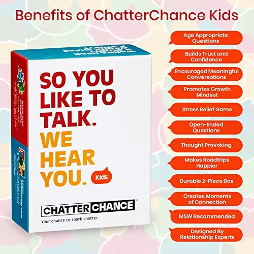 ChatterChance Kids: Conversation Card Game Gift For Family Fun Activities Or Car Travel Road Trip Games For Children - 80 Thought Provoking Question Deck Of Cards Learning Social Skills Therapy 4 ChatterChance Kids: Conversation Card Game Gift For Family Fun Activities Or Car Travel Road Trip Games For Children - 80 Thought Provoking Question Deck Of Cards Learning Social Skills Therapy - Image 2