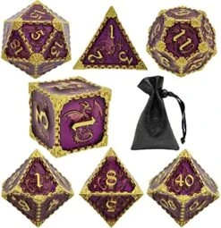 DND Dice Set D&D Metal MTG Trpg Dungeons And Dragons D20 Polyhedral Math Board Games Accessories Pathfinder Mechanical Dice Bag-Imitation Gold Purple 17 DND Dice Set D&D Metal MTG Trpg Dungeons And Dragons D20 Polyhedral Math Board Games Accessories Pathfinder Mechanical Dice Bag-Imitation Gold Purple -Folkmanis Toys Shop 51VTkFqsxtL. AC