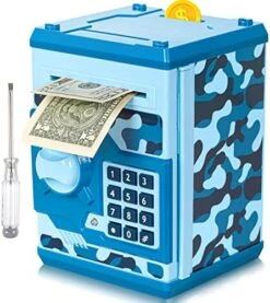 ATM Piggy Bank For Boys Girls, Vcertcpl Mini ATM Coin Bank Money Saving Box With Password, Kids Safe Money Jar For Adults With Auto Grab Bill Slot, Great Gift Toy Bank For Kids(Camouflage Blue) 14 ATM Piggy Bank For Boys Girls, Vcertcpl Mini ATM Coin Bank Money Saving Box With Password, Kids Safe Money Jar For Adults With Auto Grab Bill Slot, Great Gift Toy Bank For Kids(Camouflage Blue) -Folkmanis Toys Shop 51VUv1IKgTL. AC 1