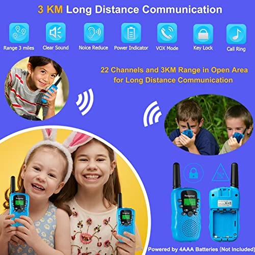 Soopotay Walkie Talkies For Kids & Adults, Long Range Kids Walkie Talkie 2 Pack, Kids Toys For Ages 5 6 7 8 9 10 11 12, Kids Two-Way Radios, Boys Or Girls Birthday Gifts For 5-12 Years Old 4 Soopotay Walkie Talkies For Kids & Adults, Long Range Kids Walkie Talkie 2 Pack, Kids Toys For Ages 5 6 7 8 9 10 11 12, Kids Two-Way Radios, Boys Or Girls Birthday Gifts For 5-12 Years Old - Image 2