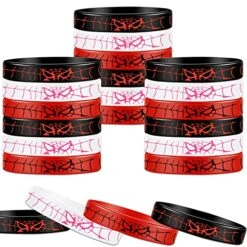 Gkszajo 24PCS Spiderman Silicone Wristbands Bracelets Miles Morales Party Favors For Spider Girl Theme Birthday Decorations Supplies
