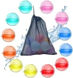 Lileigh Reusable Water Balloons, Summer Water Toys, Outdoor Toys, Pool Toys, Self-Sealing Water Bomb For Kids Adults, Silicone Water Ball Easy Quick Fill, Fun Splash Water Bomb Party Supplies(18 PCS) -Folkmanis Toys Shop 51VoYEAcL. AC