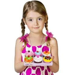 Imagination Generation Wood Eats! Scrumptious Cupcakes Dessert Set - 6 Colorful Cakes, Great For Baking Playsets, Play Kitchens And Play Food Toys -Folkmanis Toys Shop 51VpOz8DF0L