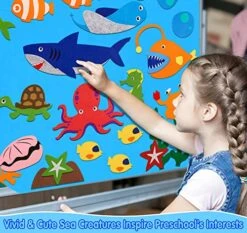 Craftstory Ocean Felt Board Story Set For Toddlers Children Under The Sea 3.5 Feet Flannel-Stories Shark Octopus Toys Wall Activity Storytelling Teaching -Folkmanis Toys Shop 51Vz20pq86L
