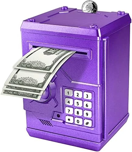 Suliper Electronic Piggy Bank Code Lock For Kids Baby Toy, Mini ATM Safe Coin Cash Banks Real Money Saving Box With Password, Auto Money Scroll For Children,Boys Girls Birthday Gift (White/Pink) 10 Suliper Electronic Piggy Bank Code Lock For Kids Baby Toy, Mini ATM Safe Coin Cash Banks Real Money Saving Box With Password, Auto Money Scroll For Children,Boys Girls Birthday Gift (White/Pink) - Image 8