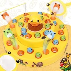 IKUKUER Family Games For Kids, 3 In 1 Kids Board Game With Frog Catching Game, Indoor Board Game For Adults, Fishing Game & Color Sorting Toys For Toddlers, Fine Motor Skills Games For Kids